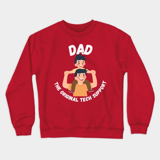Tech-Savvy Dad: Guiding the Future Generation - Dark Colors - Boys Crewneck Sweatshirt by Layer8